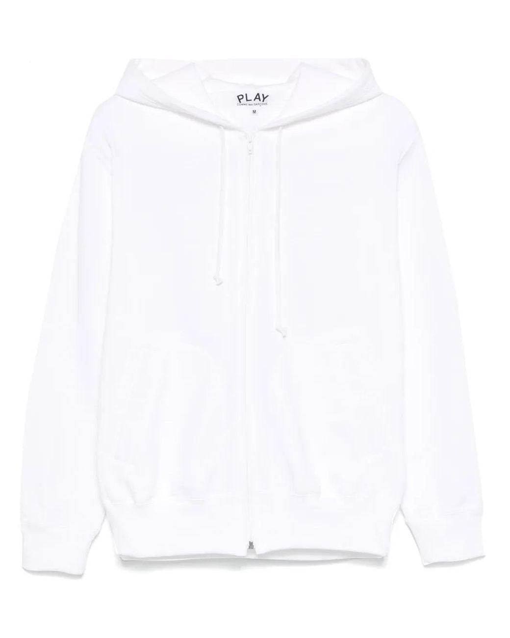 COMME DES GARÇONS PLAY White Signature Heart-Patch Hoodie