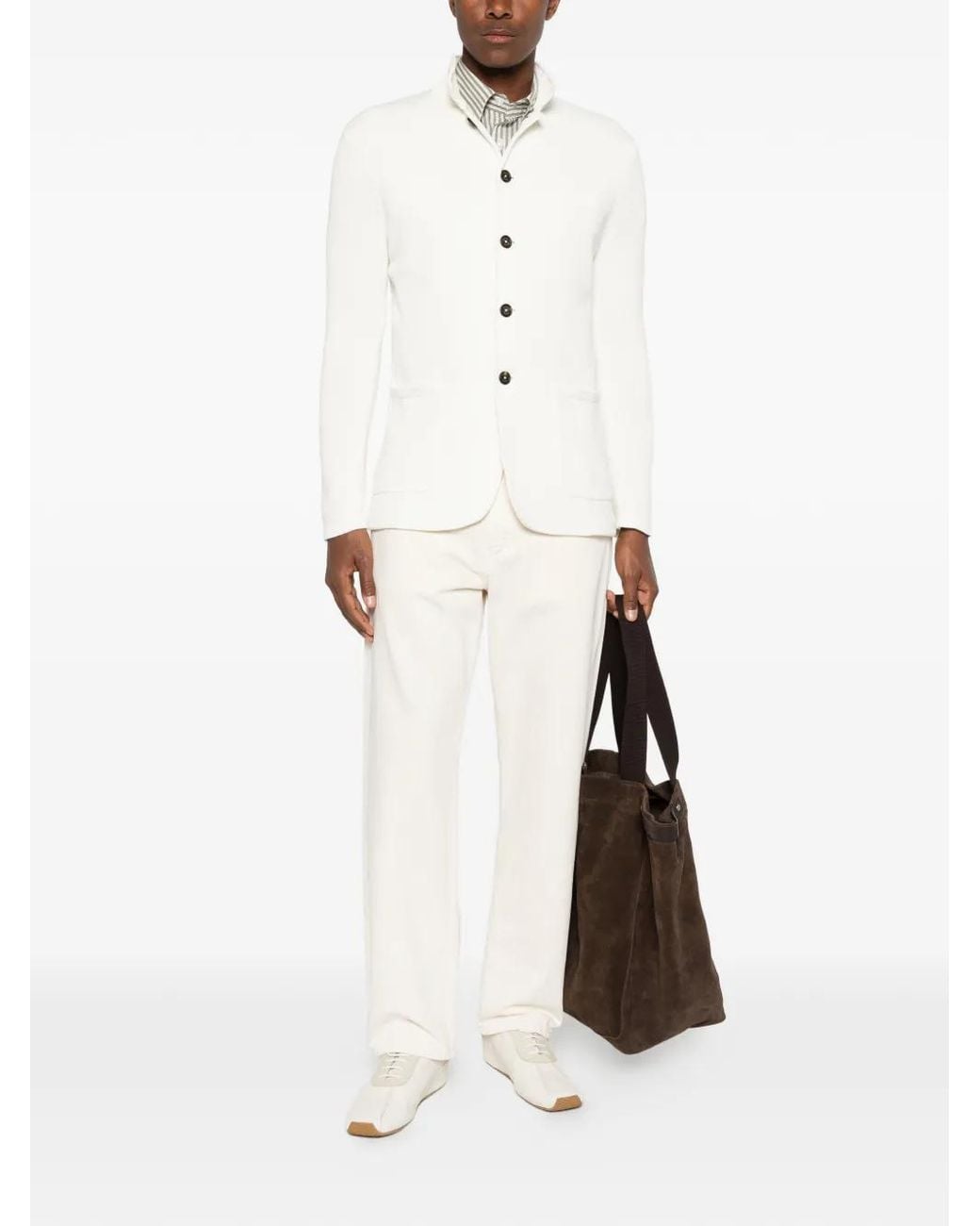 Eleventy White Button Pockets Jacket for men