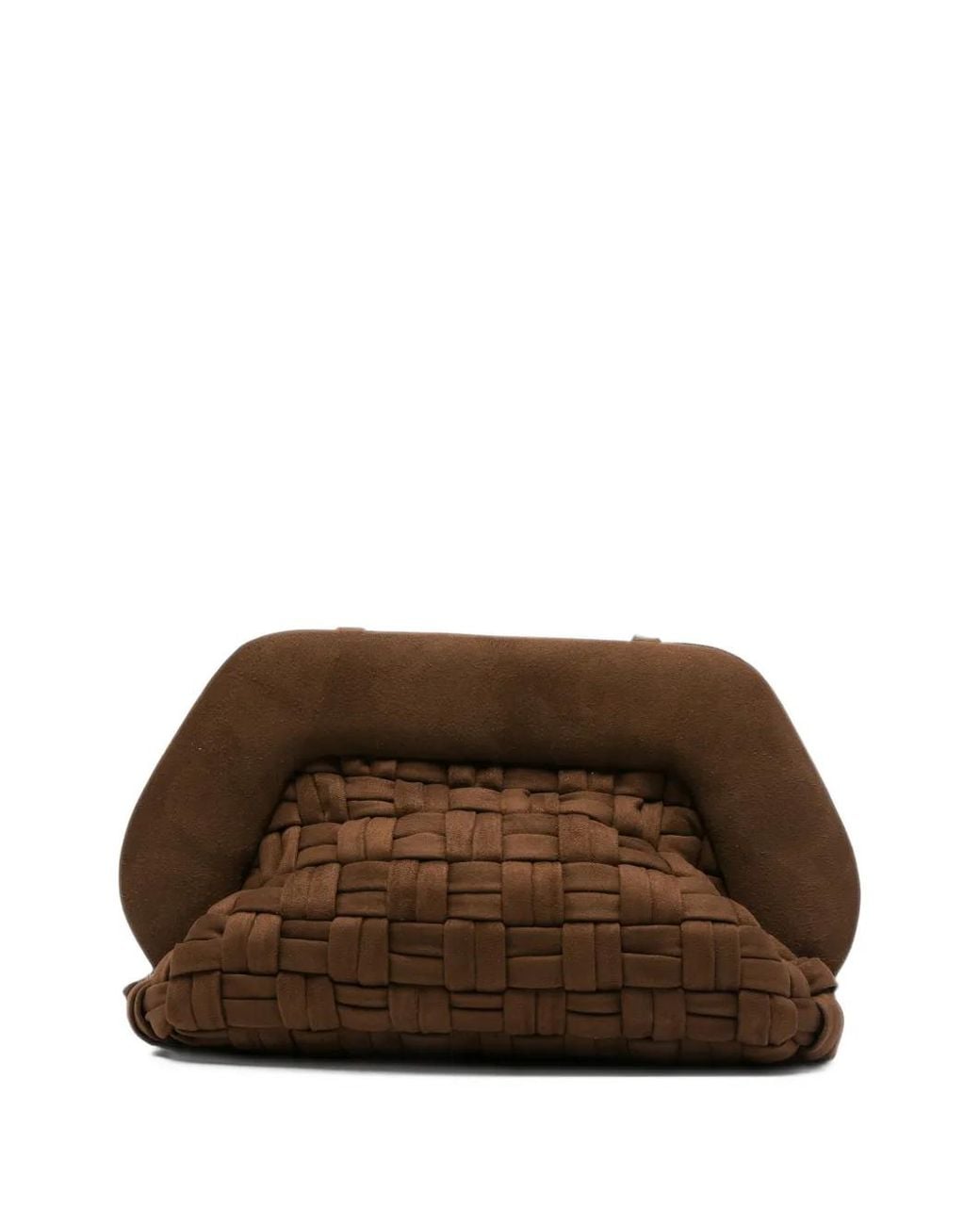 THEMOIRÈ Brown Medium Bios Woven-Design Clutch Bag