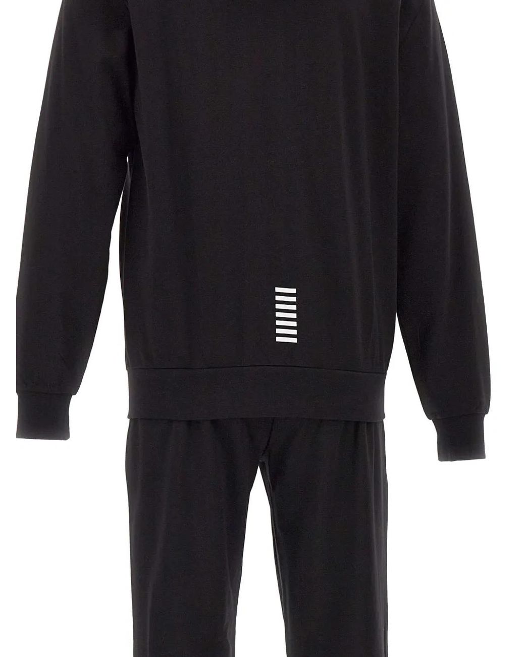 EA7 Blue Logo-Print Cotton Tracksuit for men