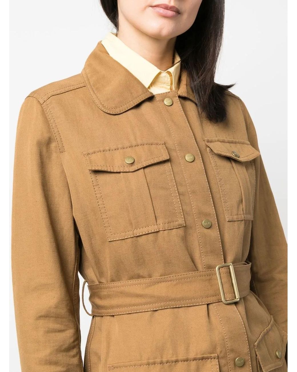 Fay Natural Belted Fitted Jacket
