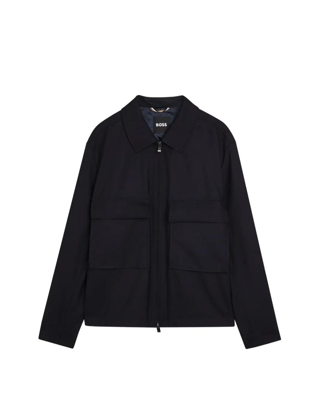 Boss Blue Patch Pocket Zip Jacket for men