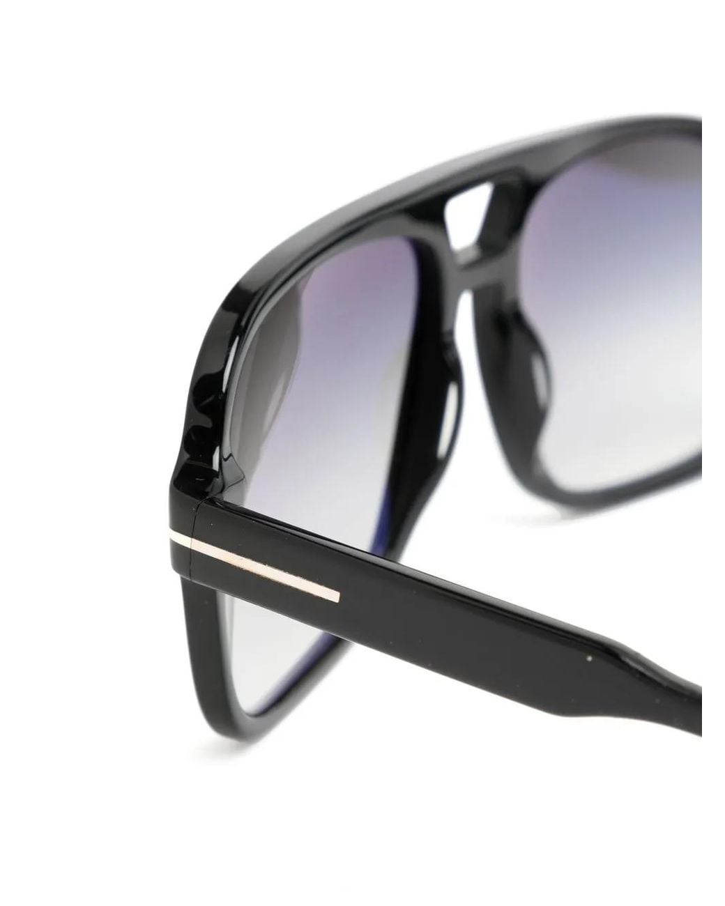 Tom Ford Black Pilot-Frame Tinted Sunglasses for men