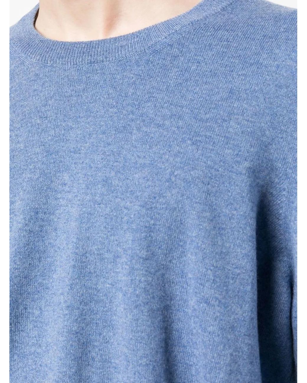 Brunello Cucinelli Blue Crew-Neck Cashmere Jumper for men