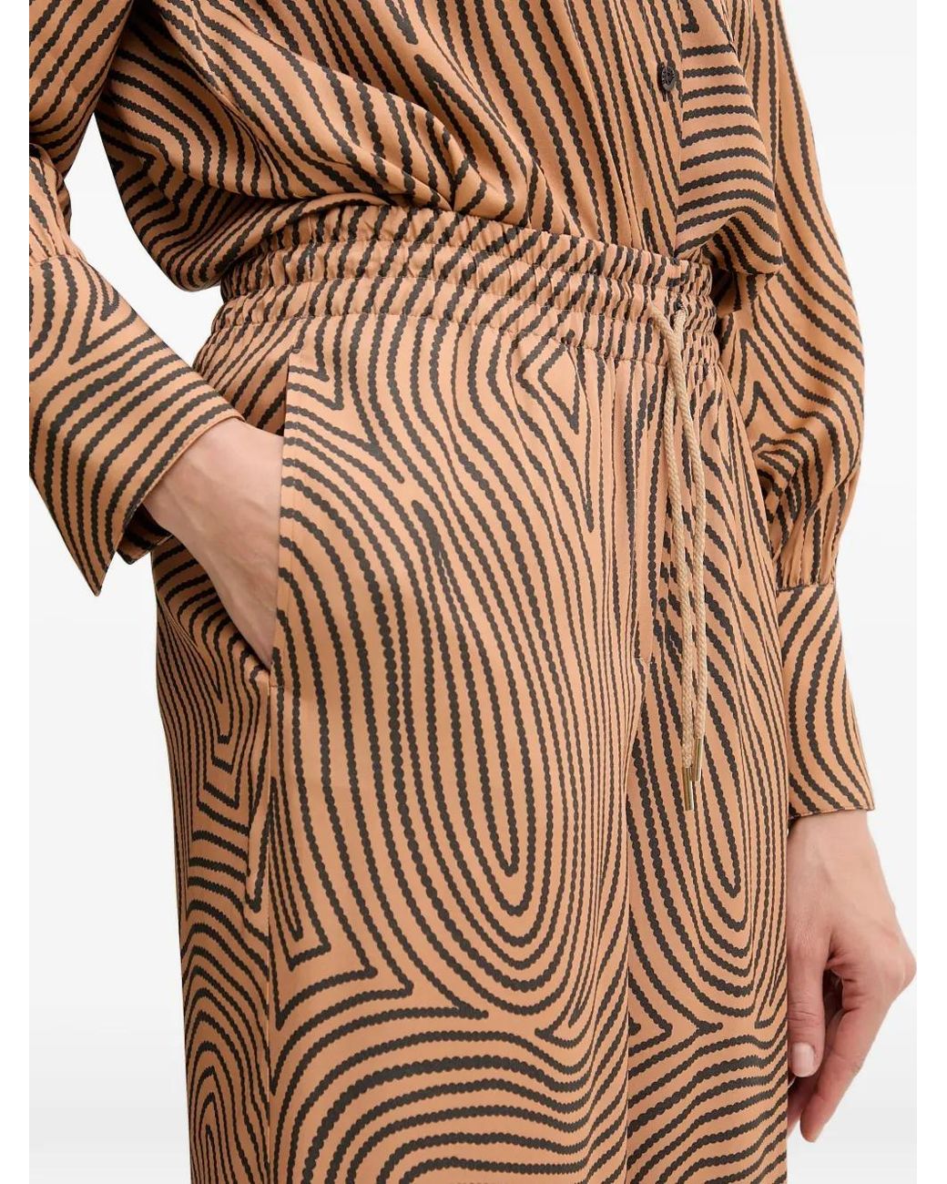 MARC AUREL Natural Patterned Trousers