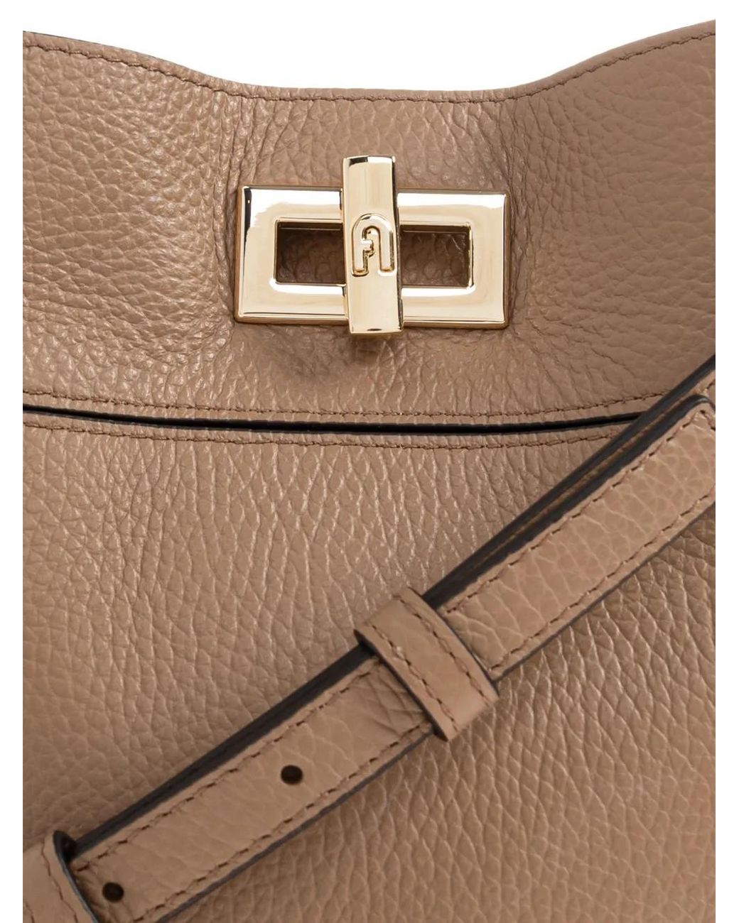 Furla Natural Top Handle Bucket Bag