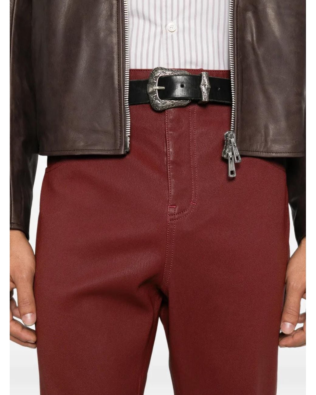 Amiri Red Pantalon Évasé À Boutonnière for men