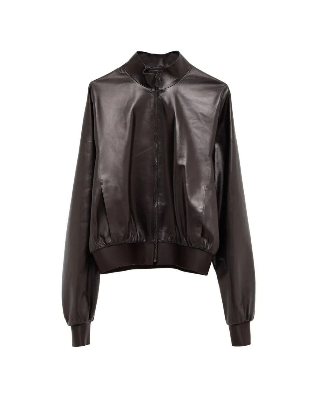 Gucci Black Soft Nappa Leather Bomber Jacket