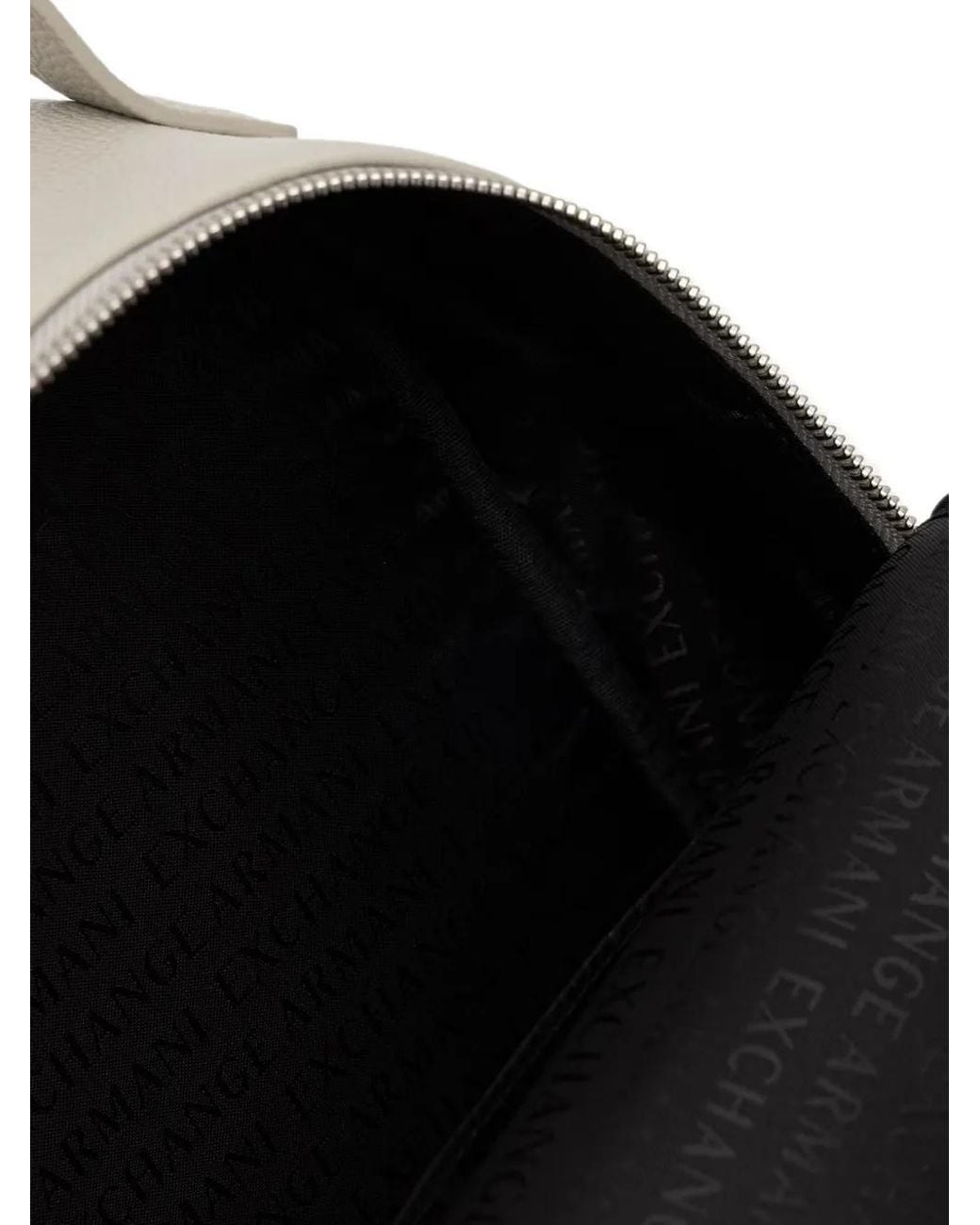 Pebbeld ARMANI EXCHANGE Logo-Print Pebbled Backpack in White | Lyst