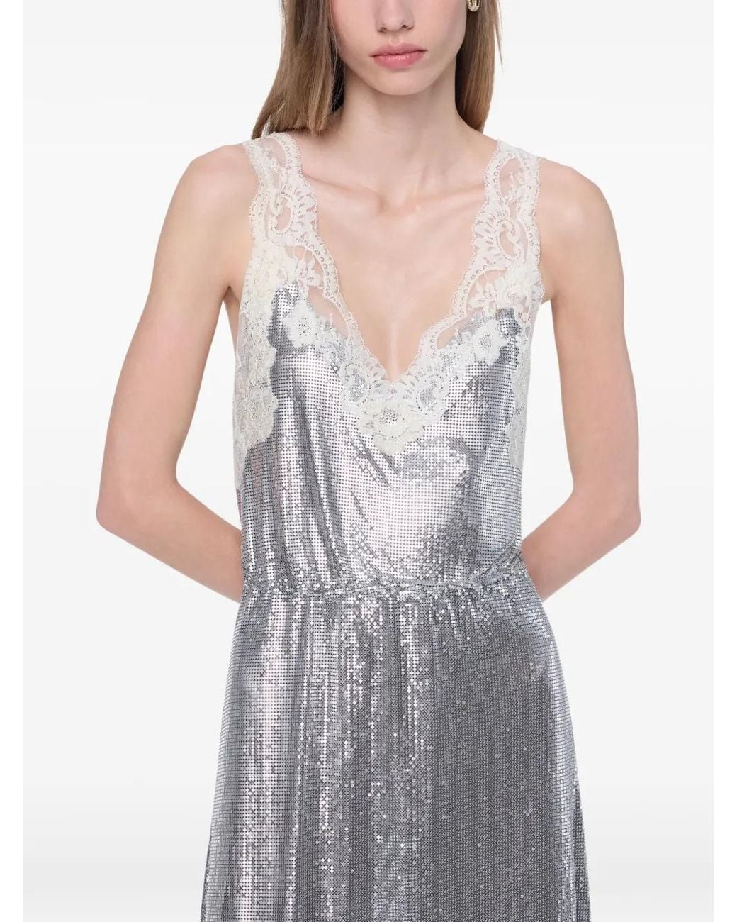 Rabanne Gray Hand-Assembled Midi Dress