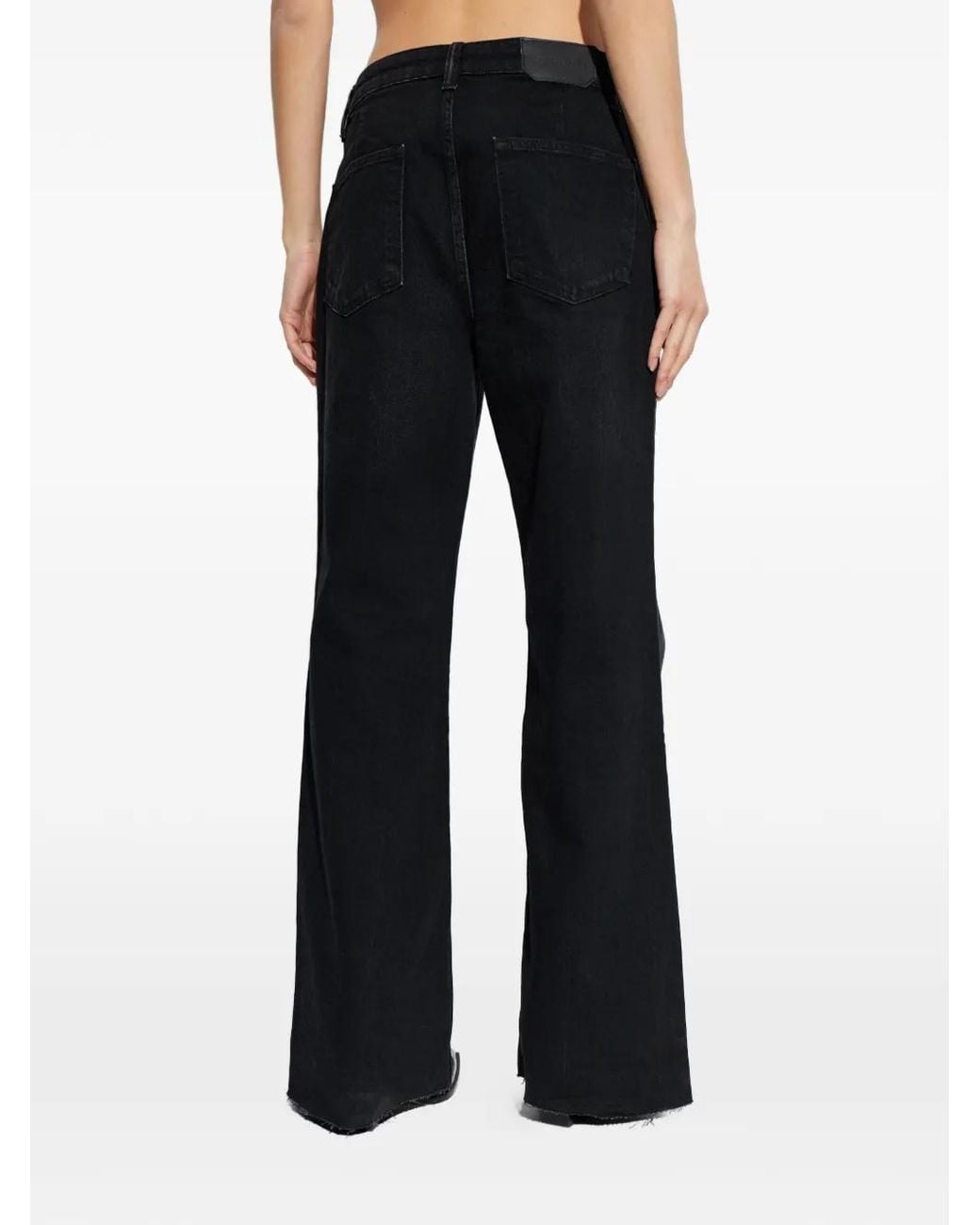 AllSaints Black Ember Raw-Cut Jeans