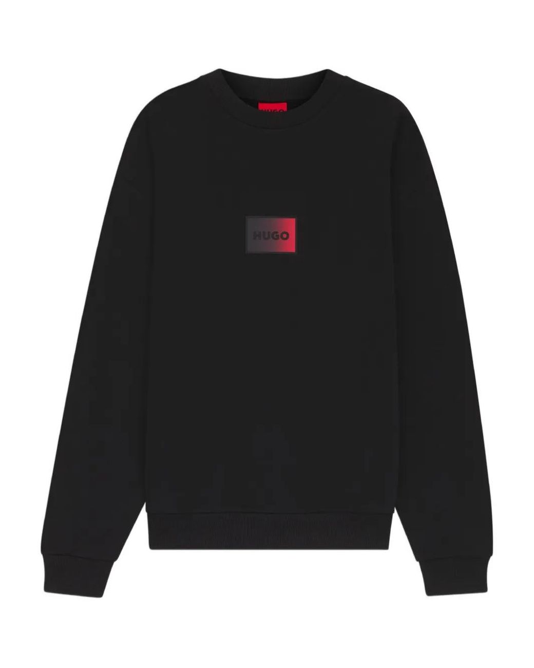 HUGO Black Logo-Appliqué Sweatshirt for men