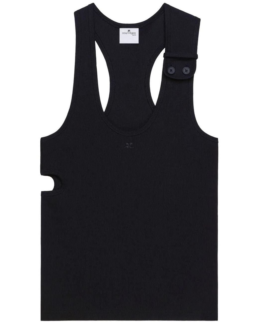 Courreges Black 90's Tank Top for men