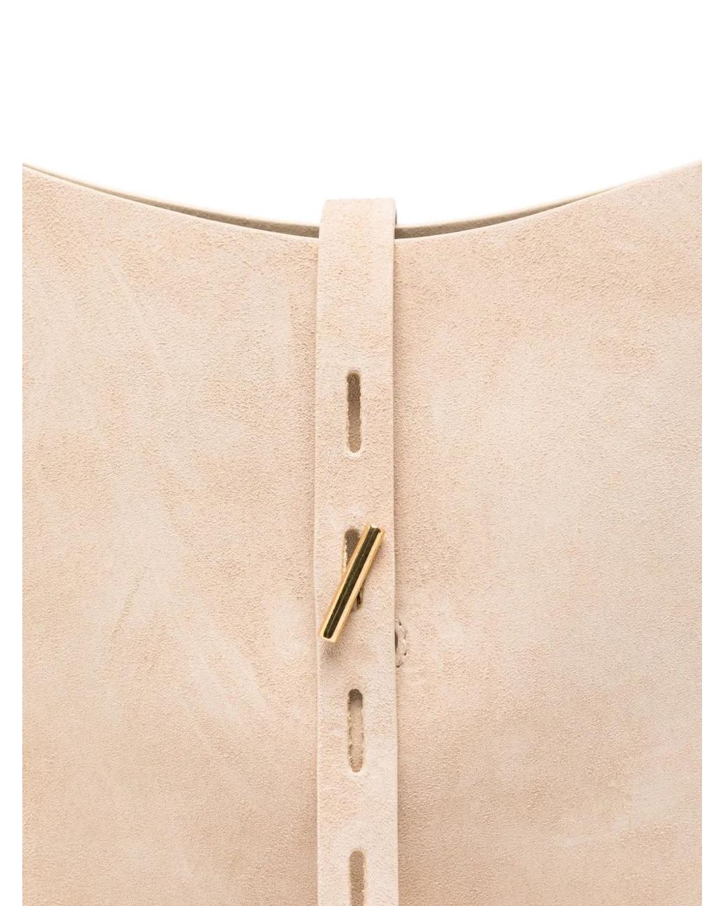 MINOBOSSI White Liz Suede Shoulder Bag