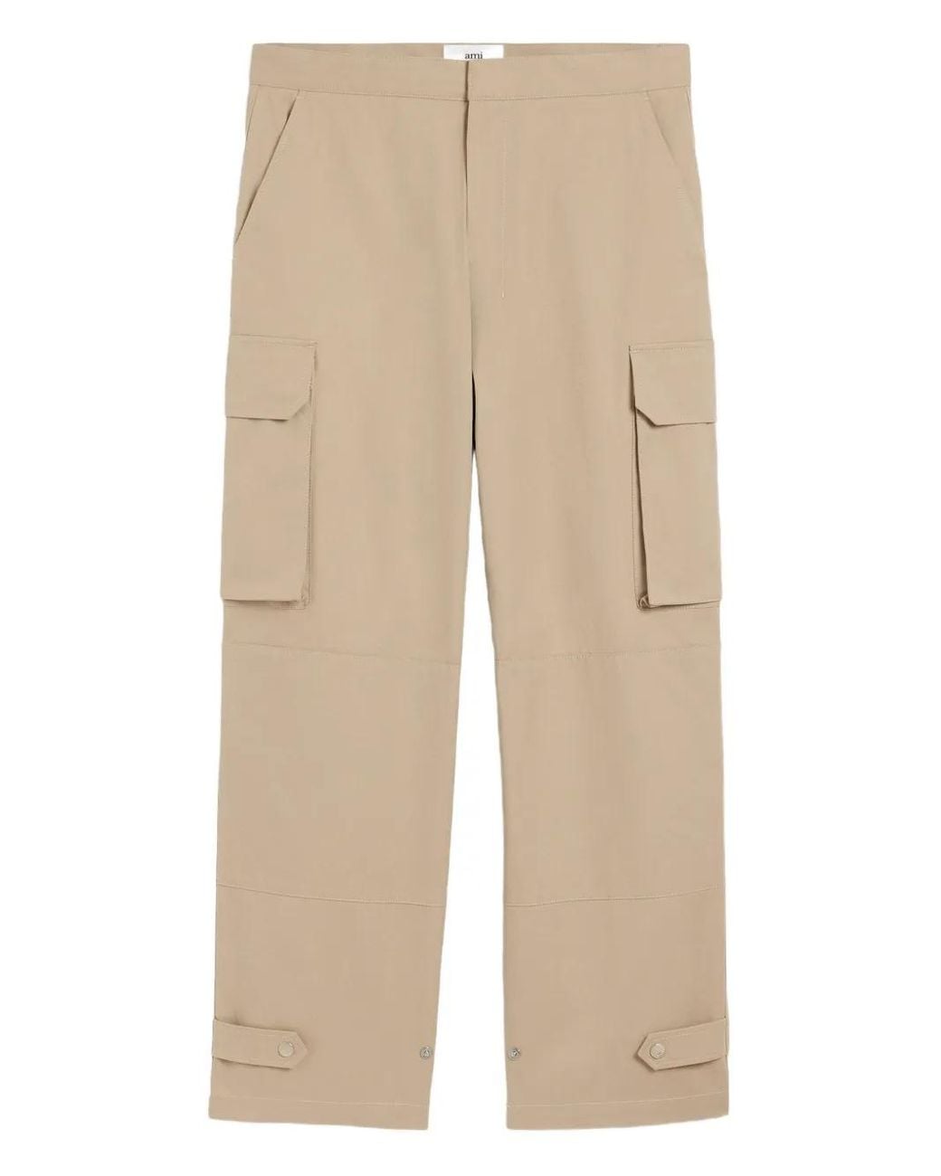 Pantalones Cargo De Tejido Gabardina De Algodón AMI de hombre de color Natural
