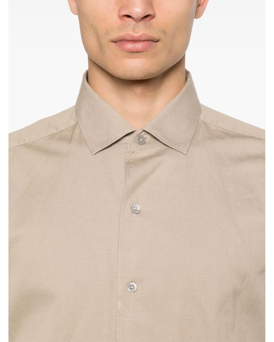 Zegna Natural Spread-Collar Shirt for men
