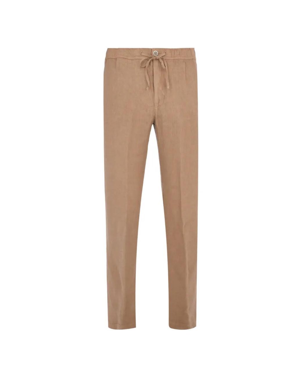 120% Lino Natural Pantalon À Lien De Resserrage for men