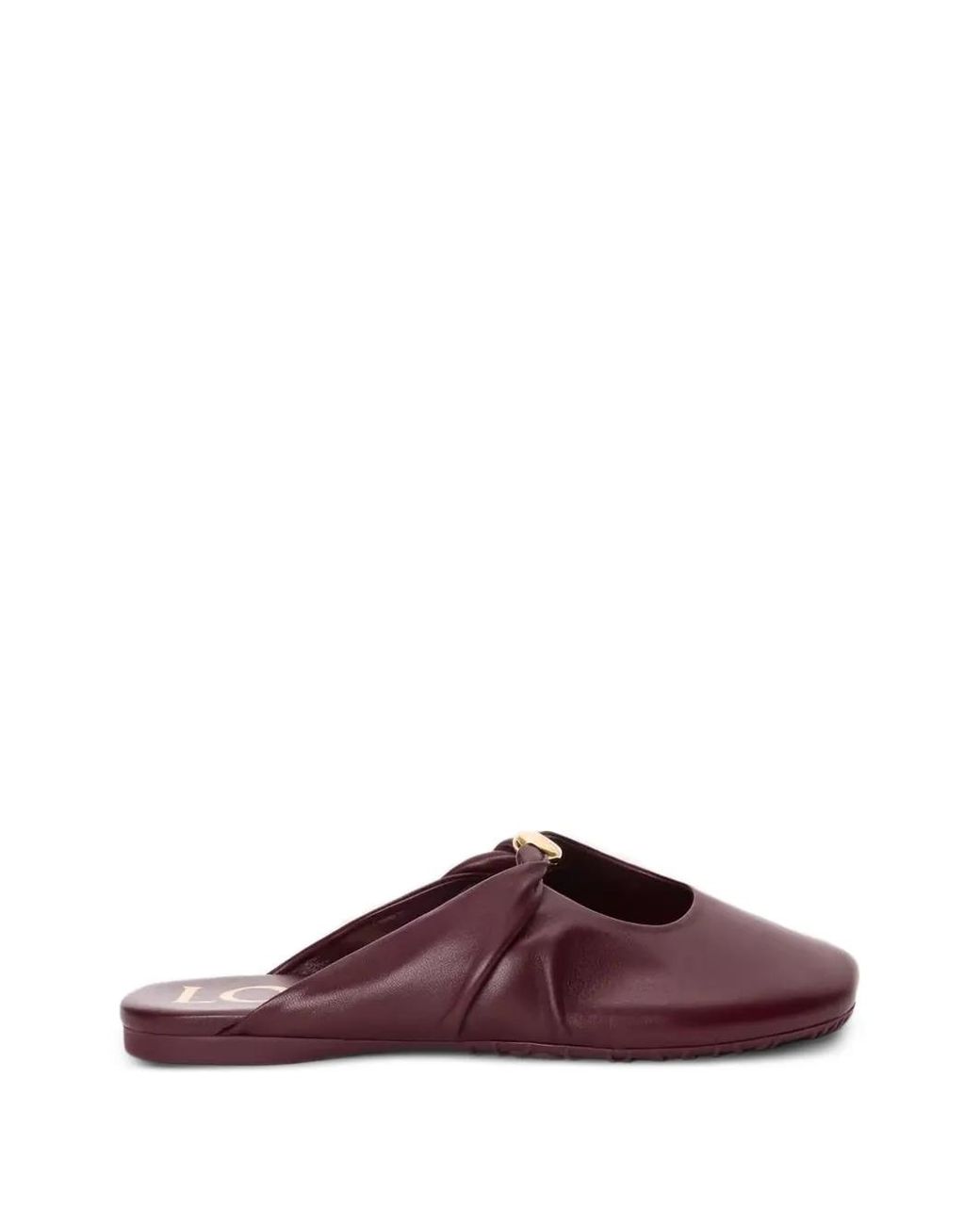 Loewe Purple Mules En Cuir Grainé