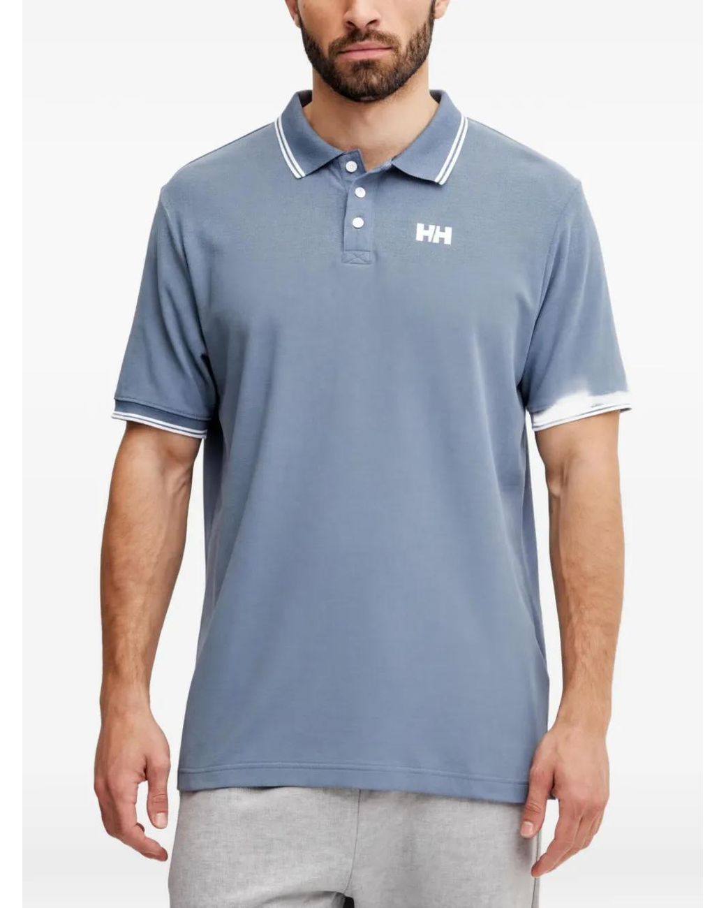Helly Hansen Blue Logo-Print Polo Shirt for men