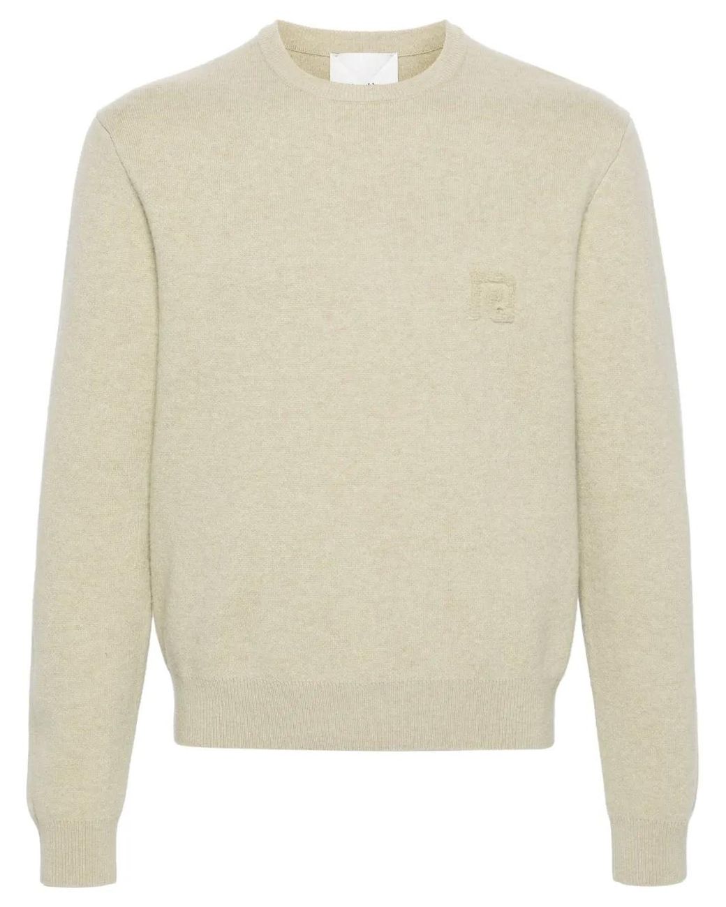 Nanushka Natural Logo-Embroidered Merino Jumper for men