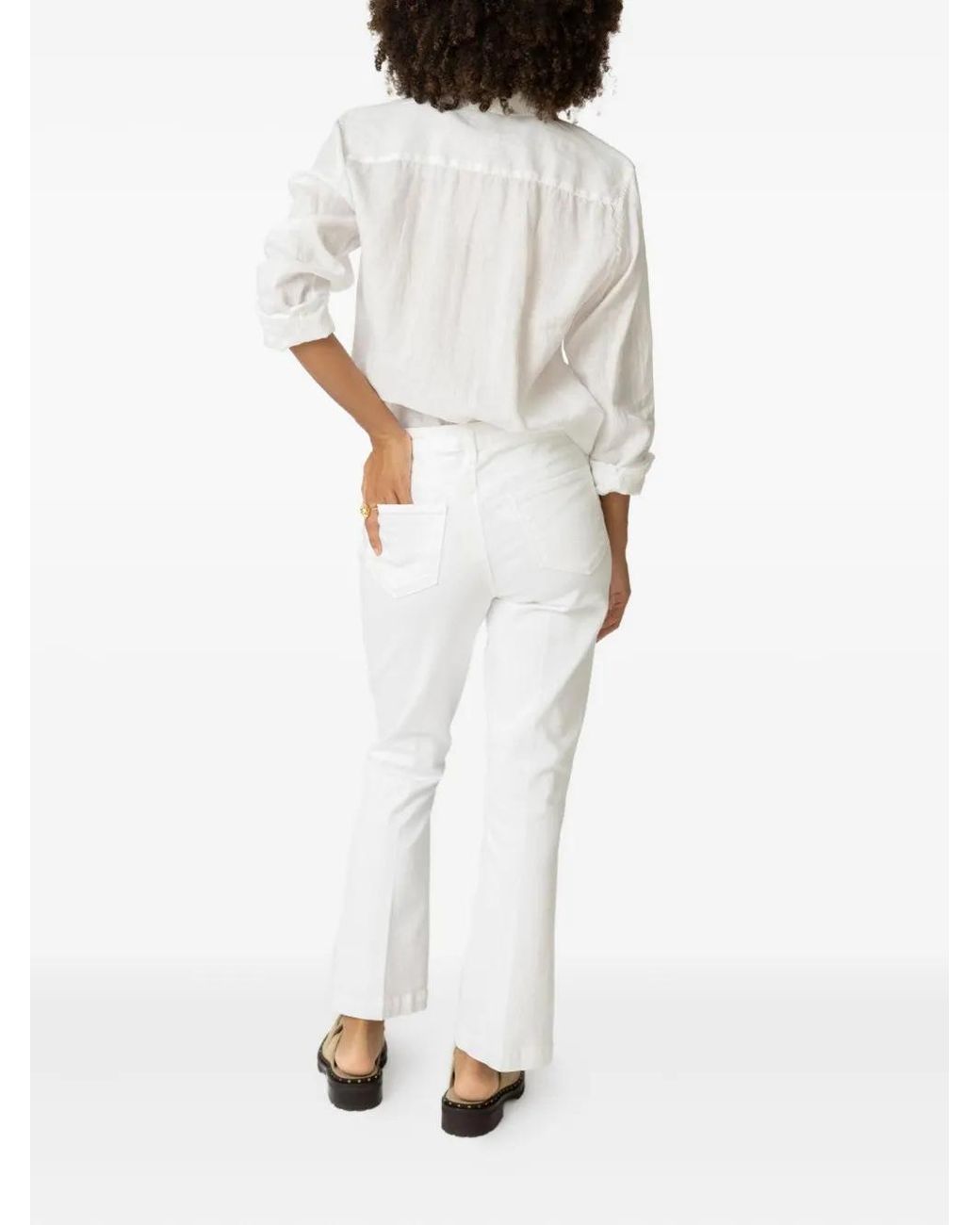 L'Agence White Ali Flared Trousers