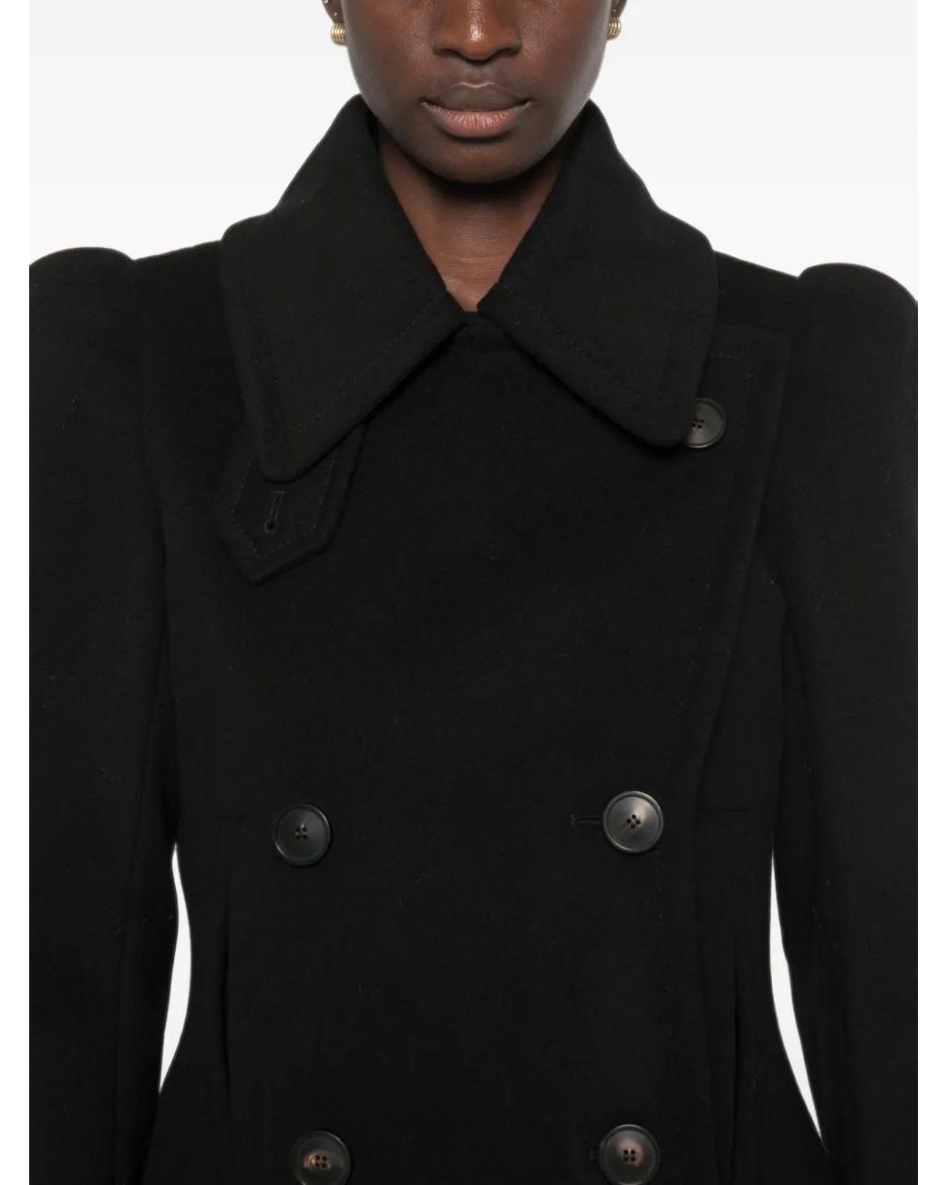 7 For All Mankind Black Double-Breasted Jacket