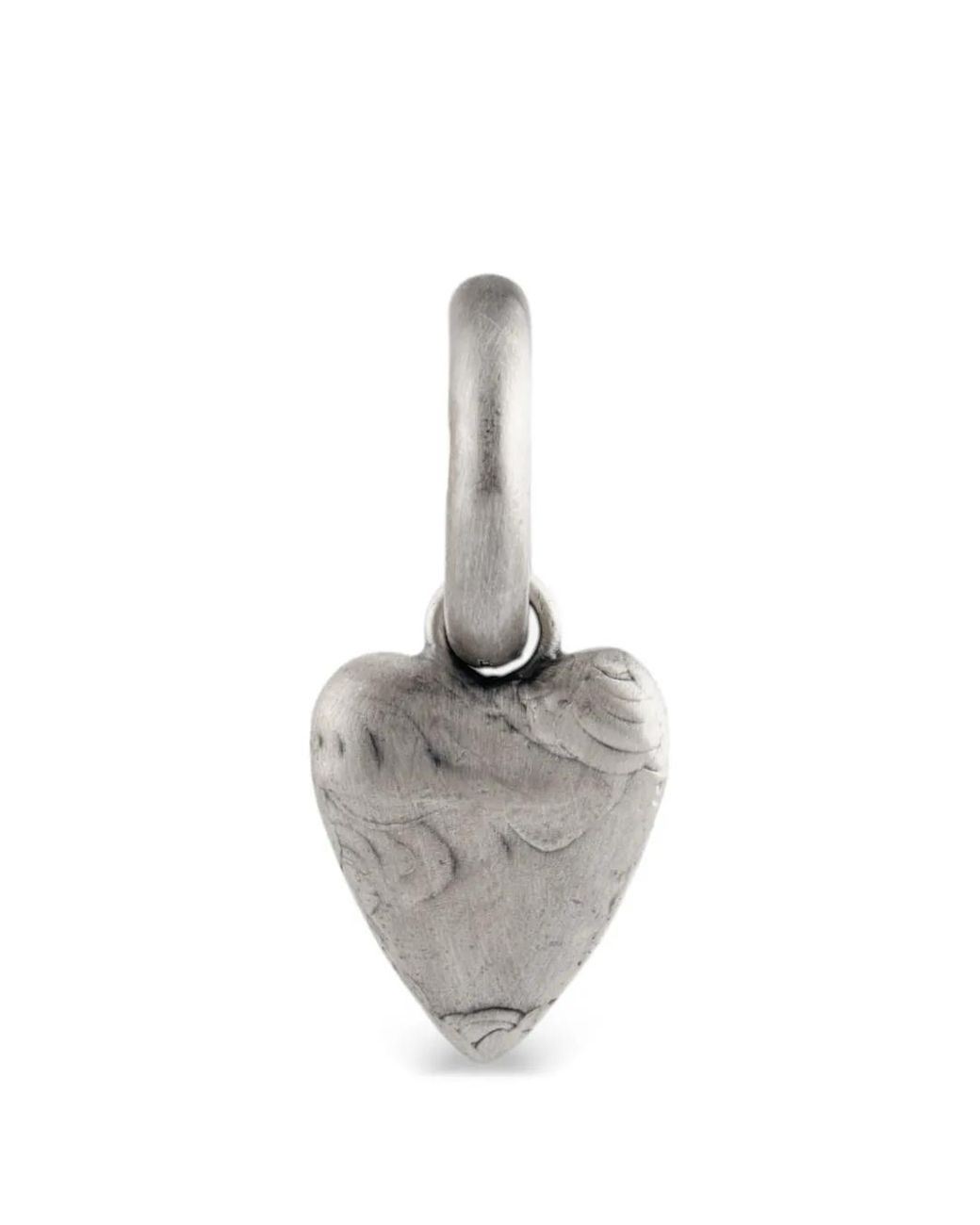 POISONED HEARTS Metallic Heart Hoop Earring