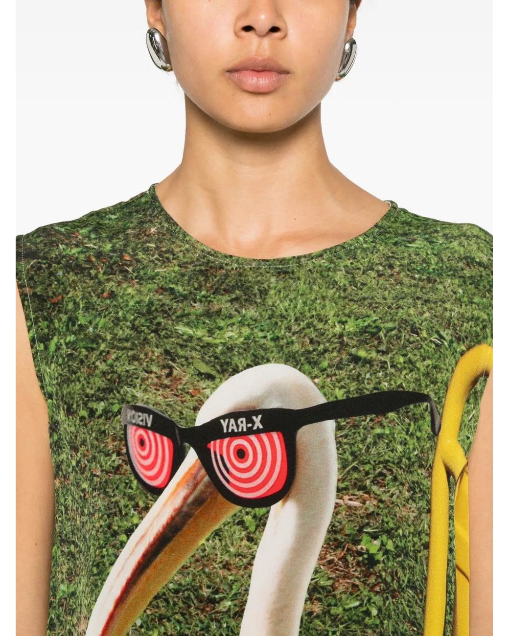 The Artistylist Green Graphic-Print Sleeveless Top