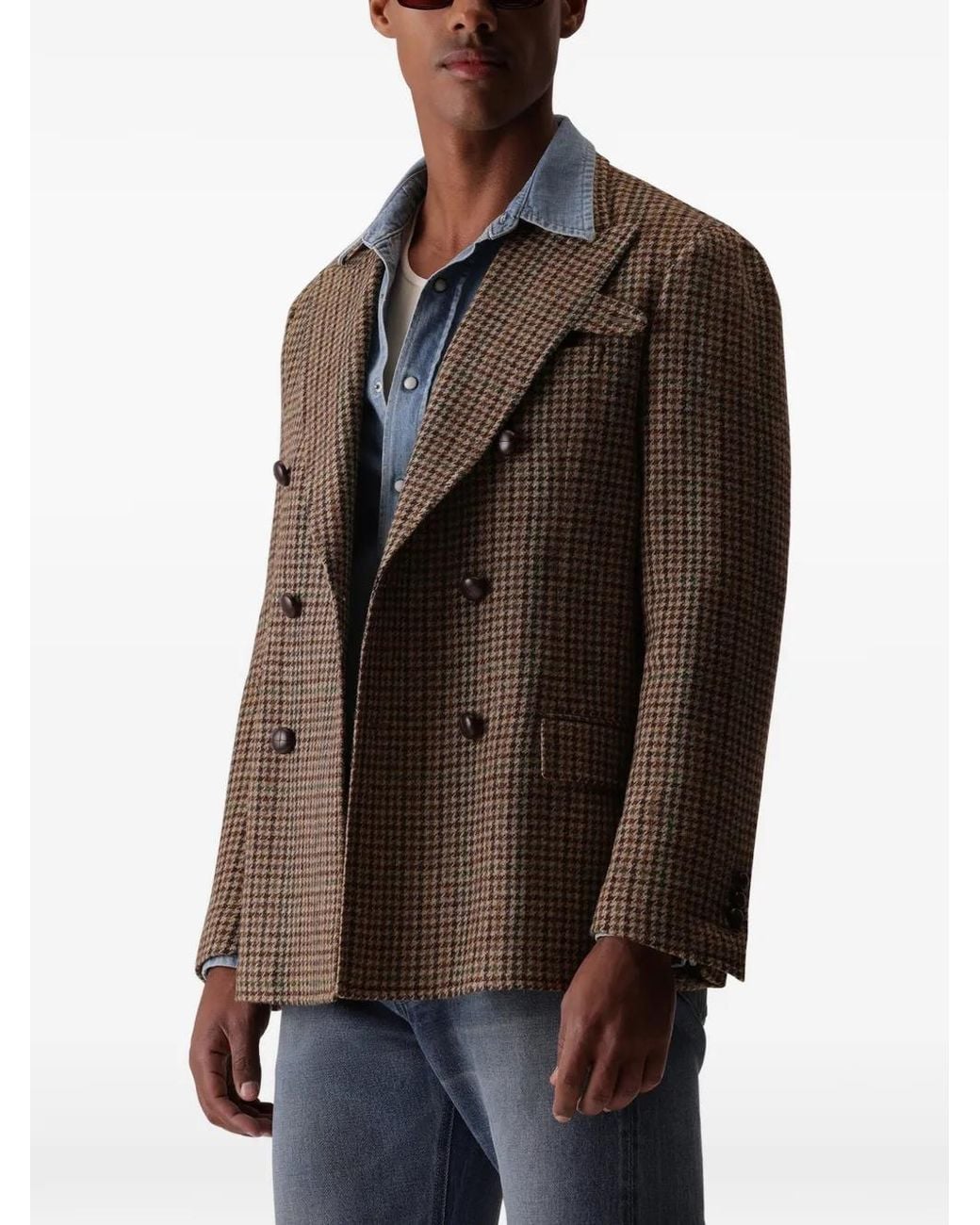 Fortela Multicolor Travel Classic Double-Breasted Tweed Jacket for men