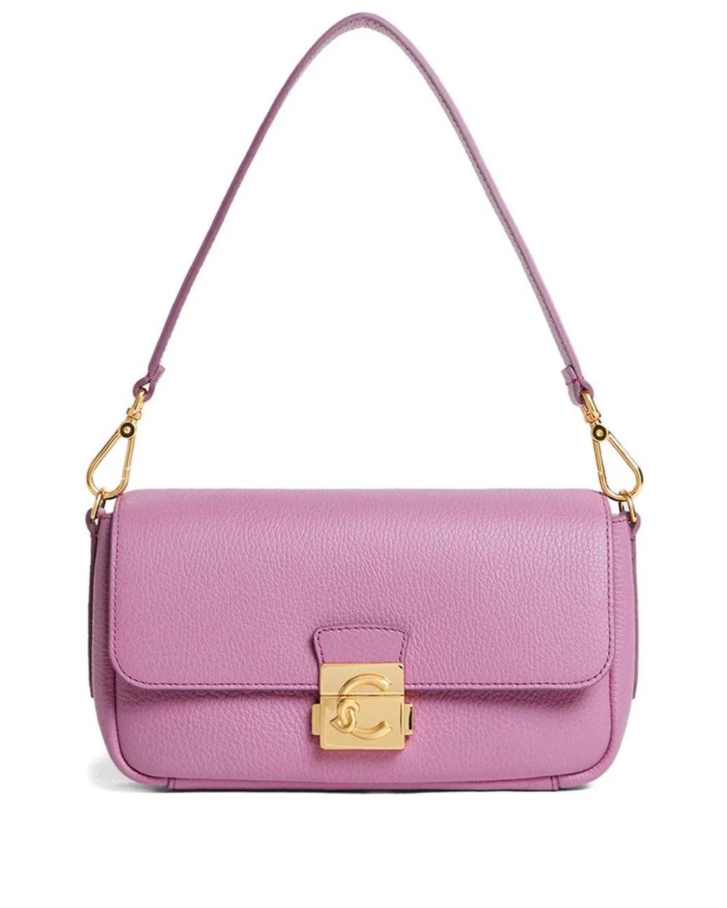 Coccinelle Purple Medium C-Me Lock Shoulder Bag