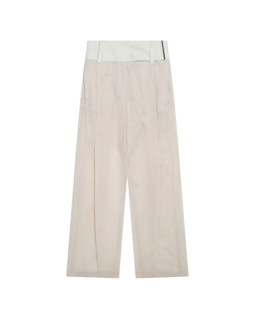 Sportmax White Wide-Leg Trousers