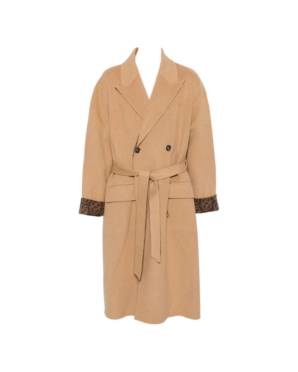Drole de Monsieur Natural Double-Breasted Belted Coat for men