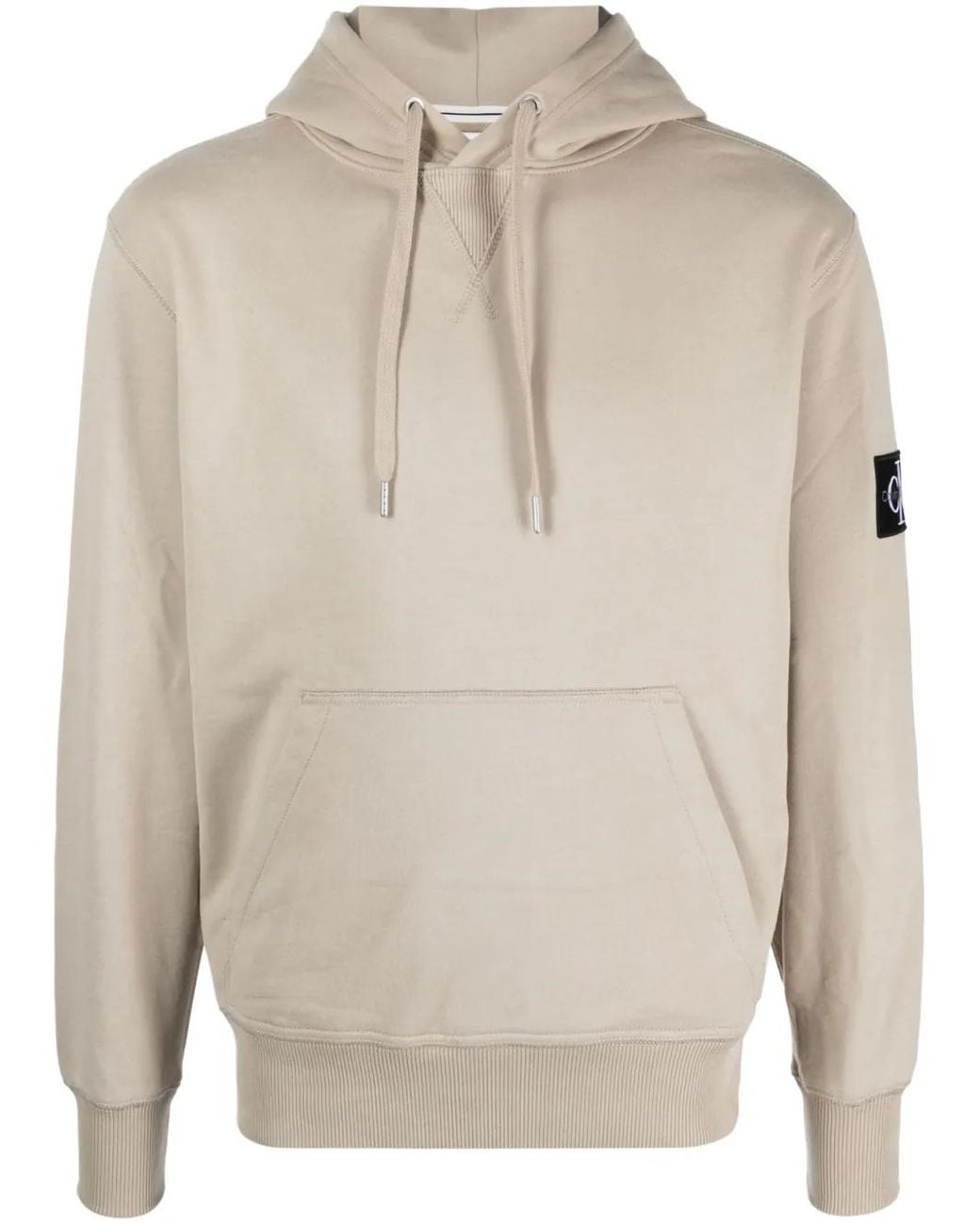 Calvin Klein Natural Logo-Patch Long-Sleeve Hoodie