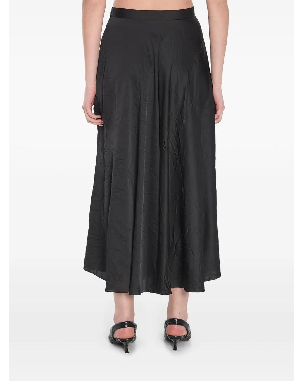 Balenciaga Black Asymmetrical Midi Skirt