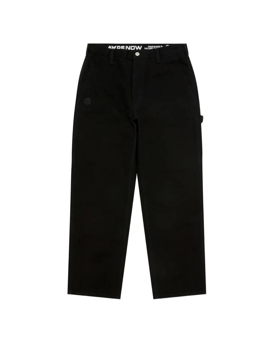 Aape By A Bathing Ape Black Logo-Detail Wide-Leg Trousers for men