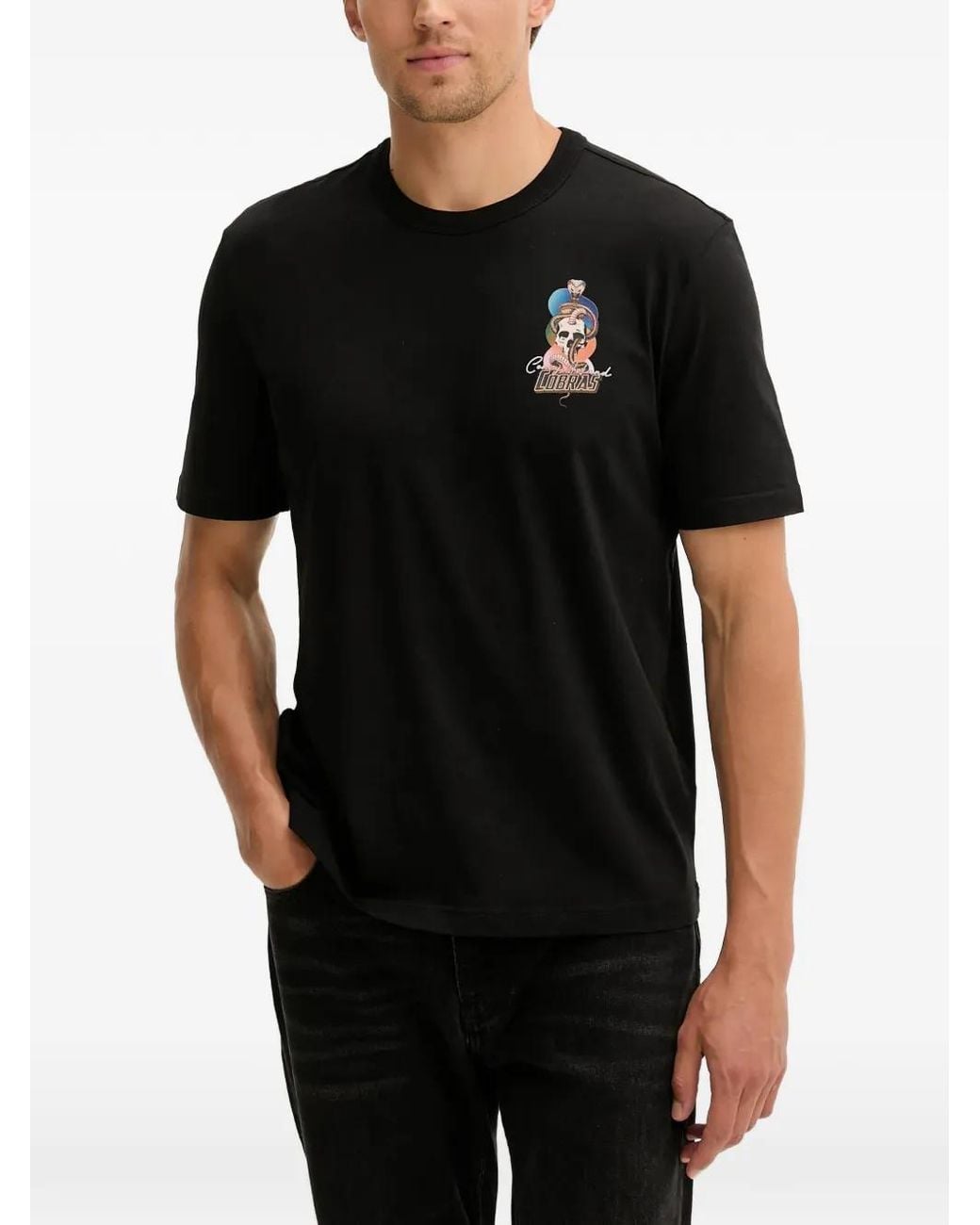 Paul Smith Black Graphic-Print T-Shirt for men