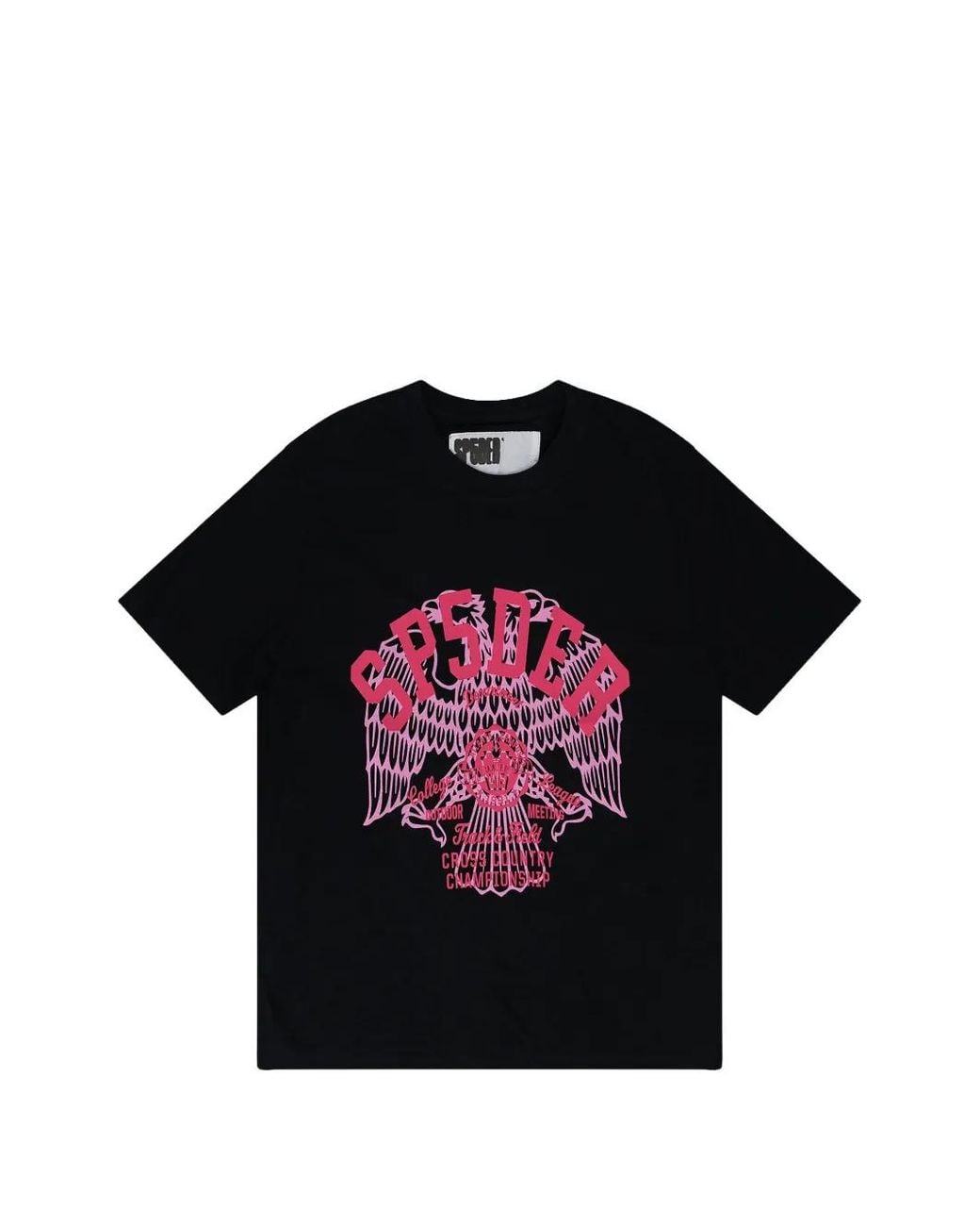 Sp5der Black Graphic-Print T-Shirt for men