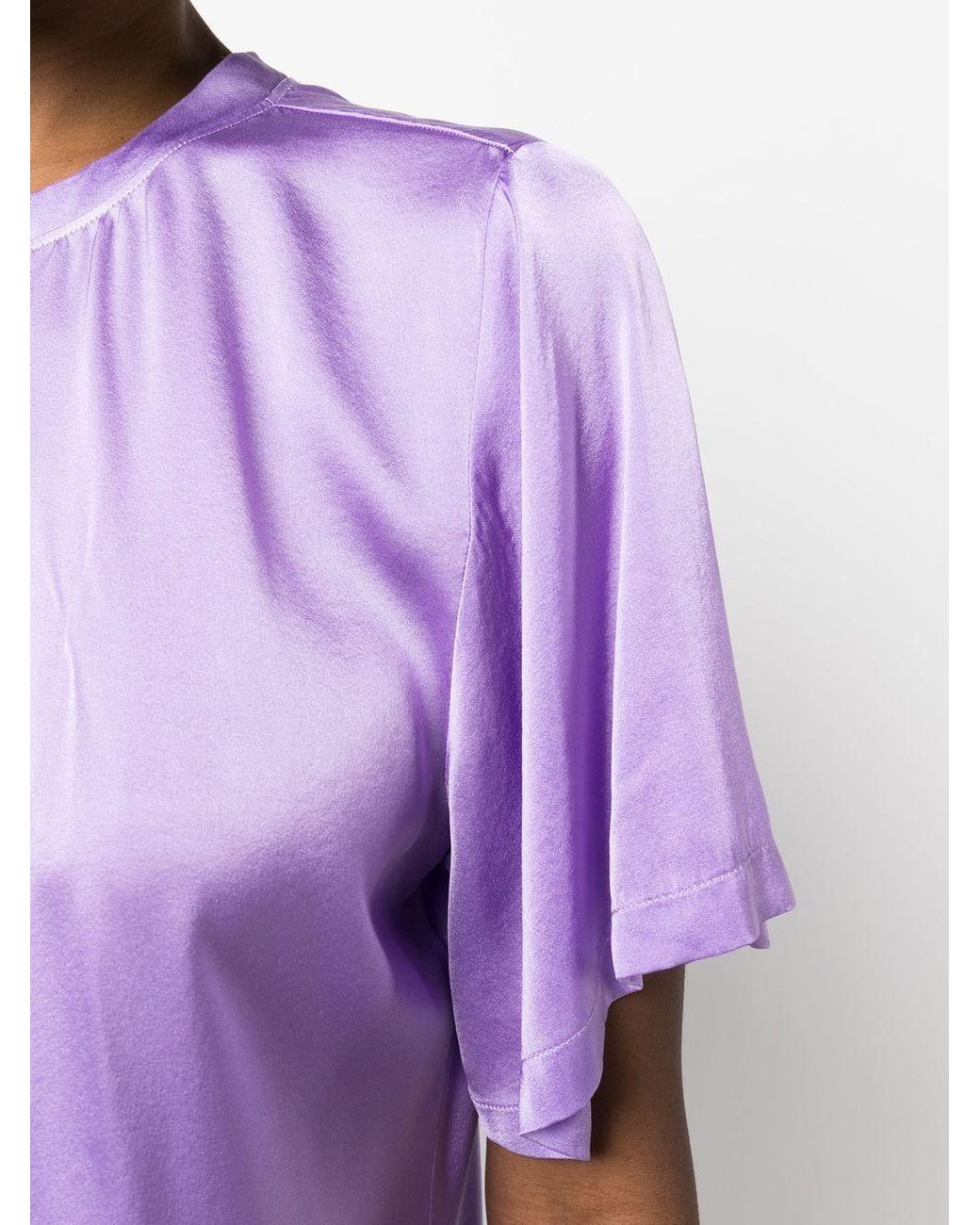 Prelude nogmaals Gebeurt Forte Forte Silk Short-sleeve T-shirt in Purple | Lyst