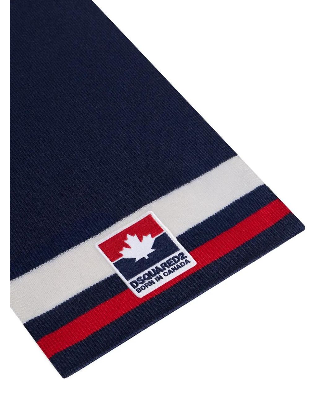 DSquared² Blue Maple Leaf Knitted Scarf for men