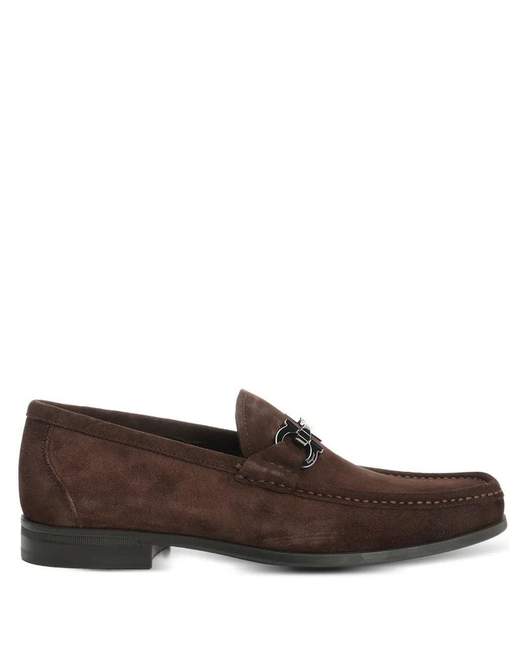 Ferragamo Brown Bit Detail Slip On Shoes for men