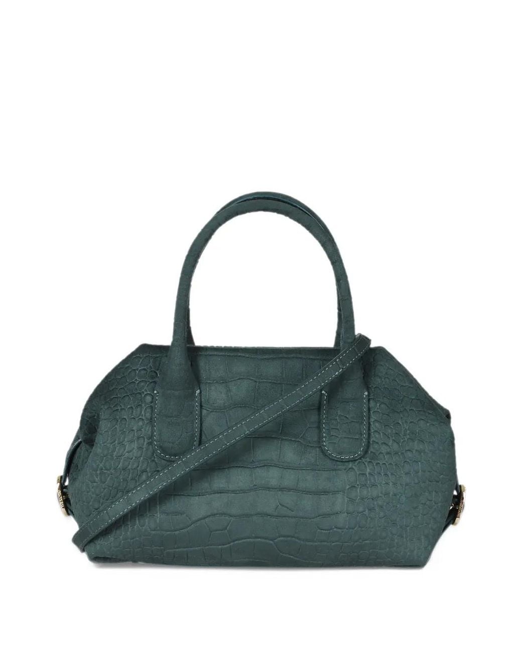 THEMOIRÈ Green Small Talia Trunk Croc-Effect Tote Bag