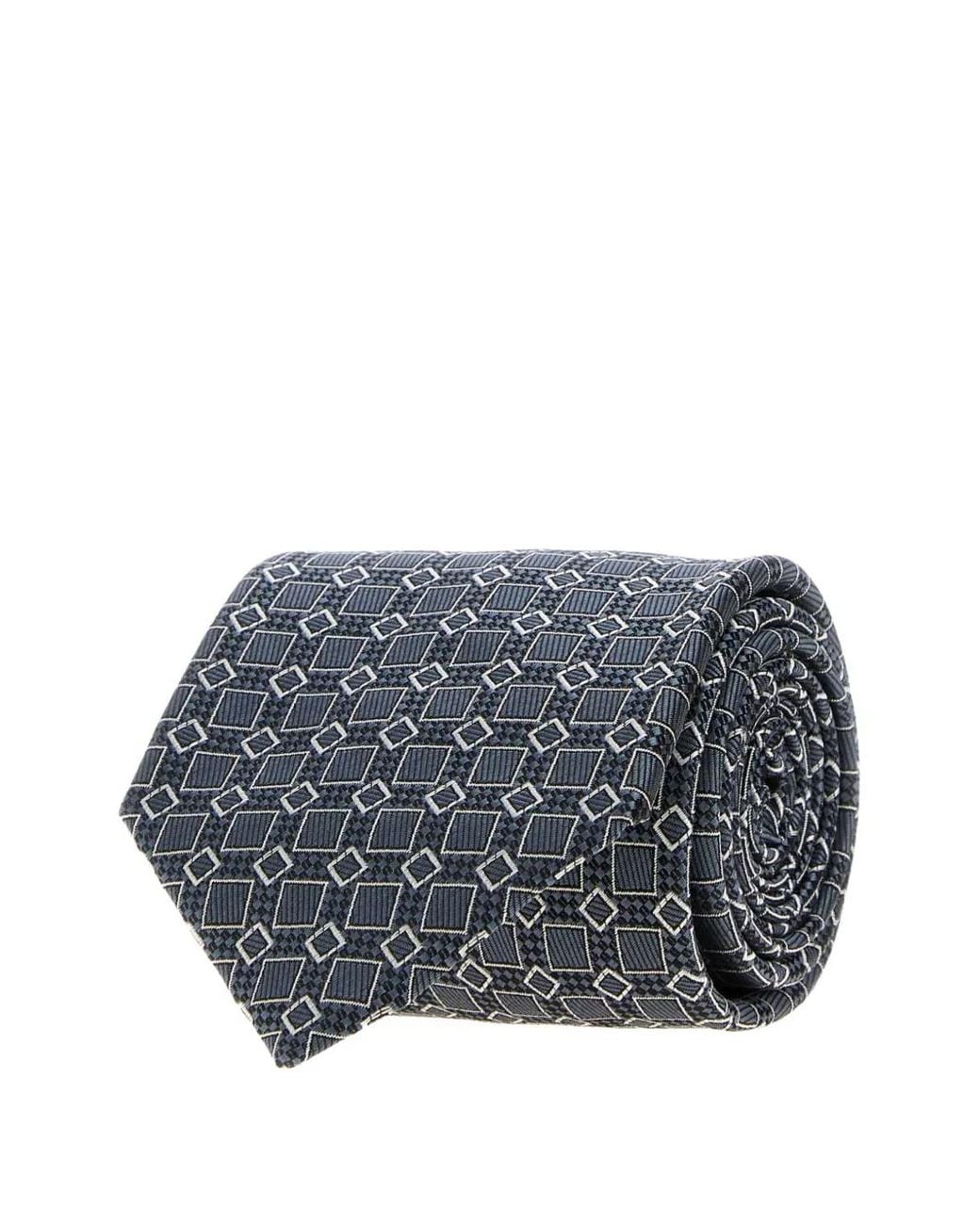 Brioni Blue Patterned Silk Tie for men