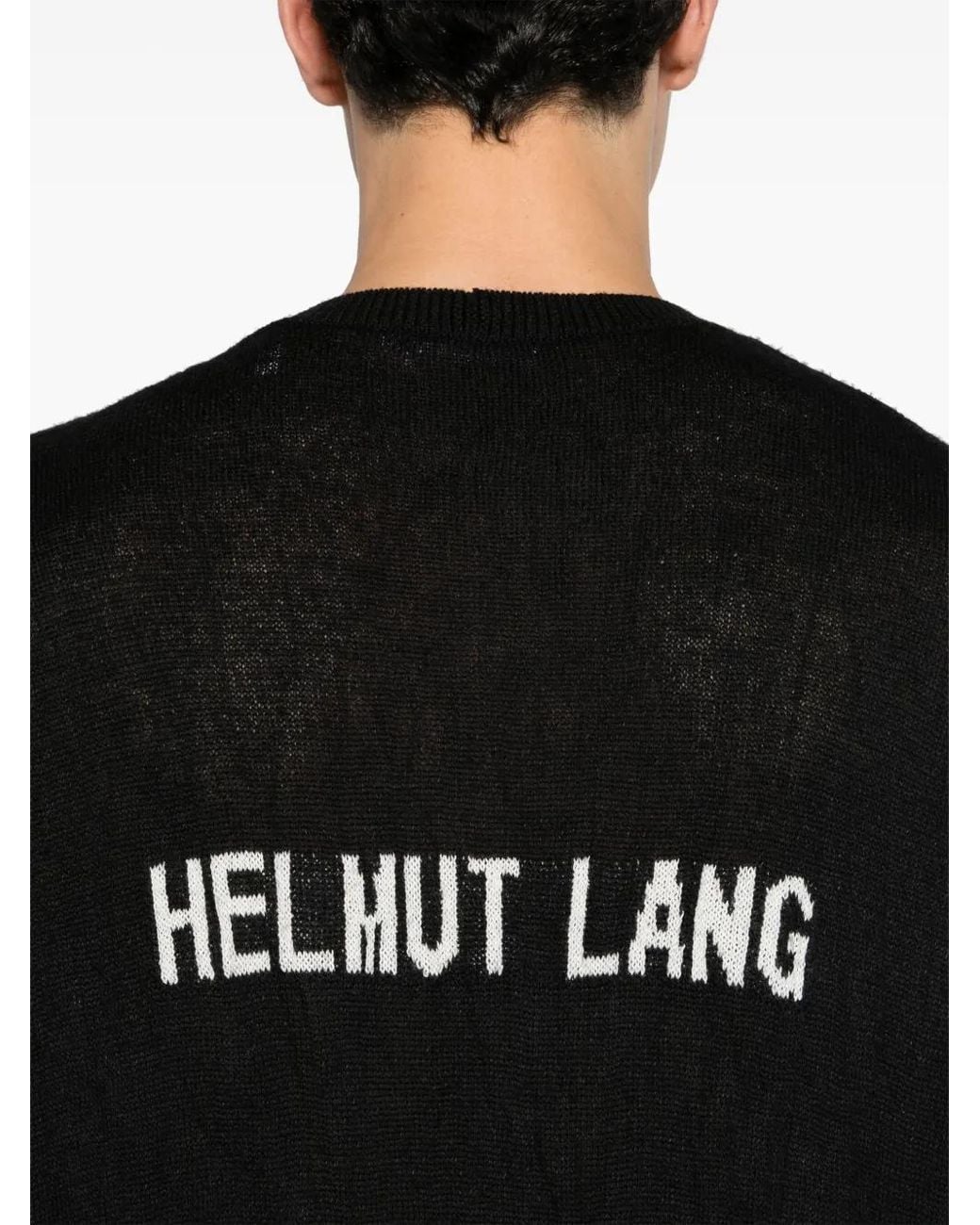 Helmut Lang Black Crushed-Effect Sweater for men