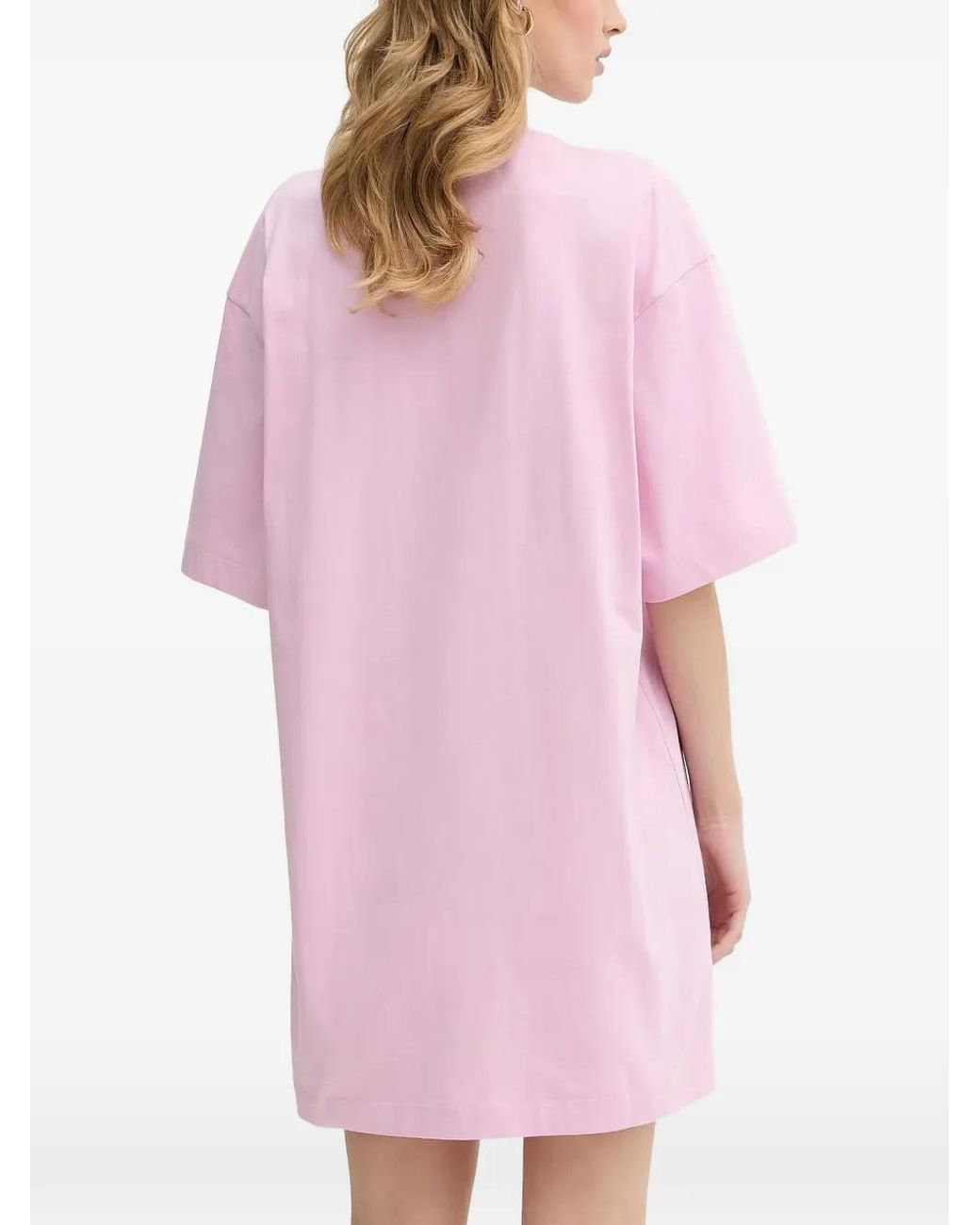 MSGM Pink Logo-Detail Mini Dress