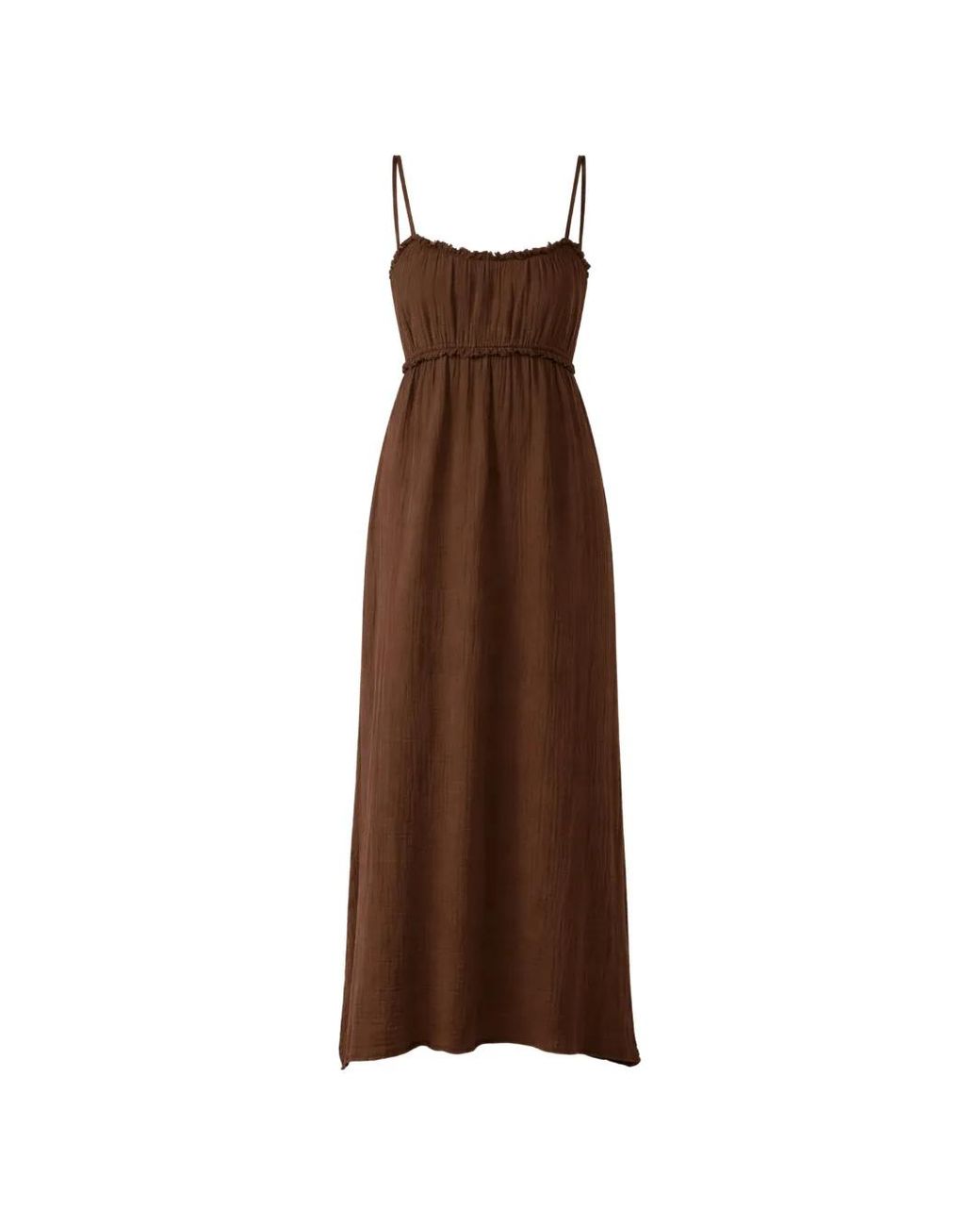 Xirena Ruffled Midi Dress in Brown | Lyst