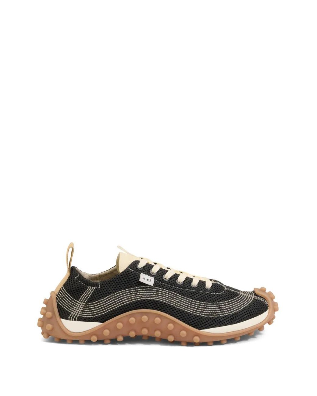 Sneakers Con Applicazione di AMI in Black
