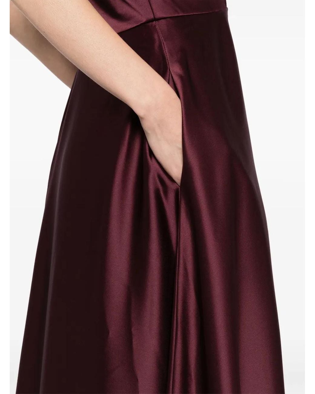 Amsale Purple One-Shoulder Draped Gown