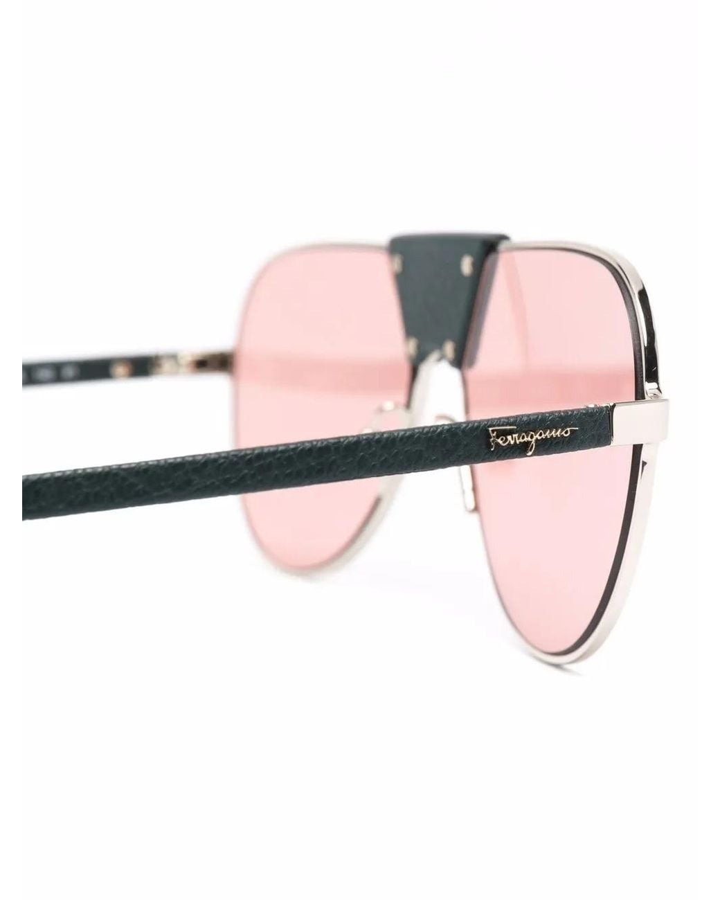 Ferragamo Eyewear Green Pilot-Frame Sunglasses