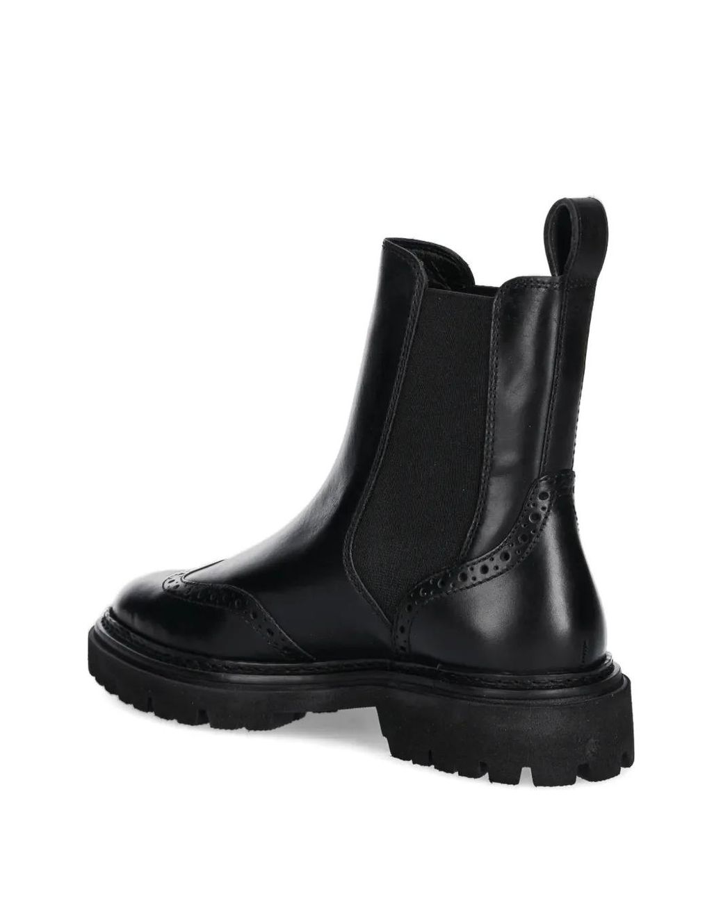 Gant Black Brogue-Detail Pull-On Boots