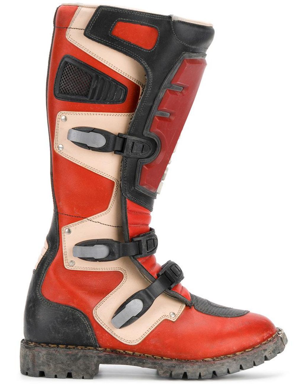 Balenciaga Rider Moto Boots in Red for Men | Lyst